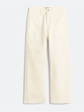 JustUSA Alicia Super High Rise Cropped Wide Leg Jean Off-White